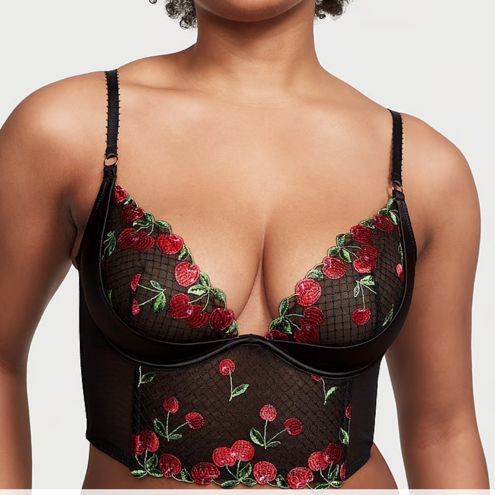 NWT Victoria's Secret
Bras
VERY SEXY
Cherry Embroidery Quarter-Cup Corset Top
